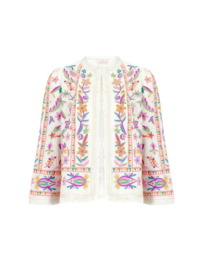 East Embroidered Jacket, Ivory (IVORY), large