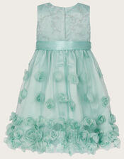 Baby Ivy 3D Roses High Low Dress, Green (GREEN), large