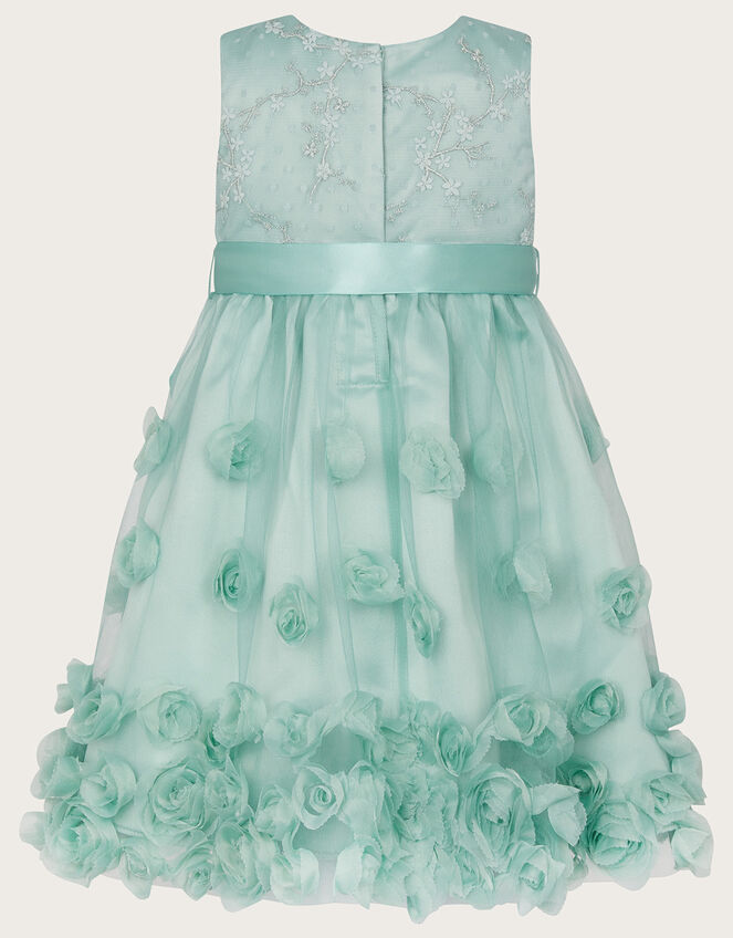 Baby Ivy 3D Roses High Low Dress, Green (GREEN), large