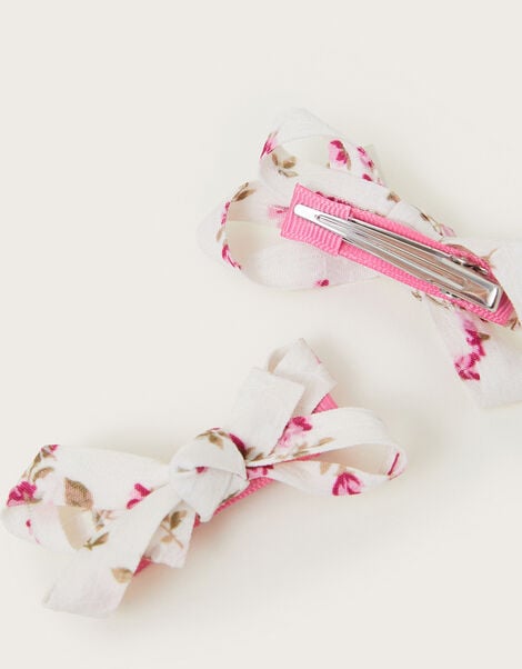 2-Pack Flower Bow Hair Clips, , large