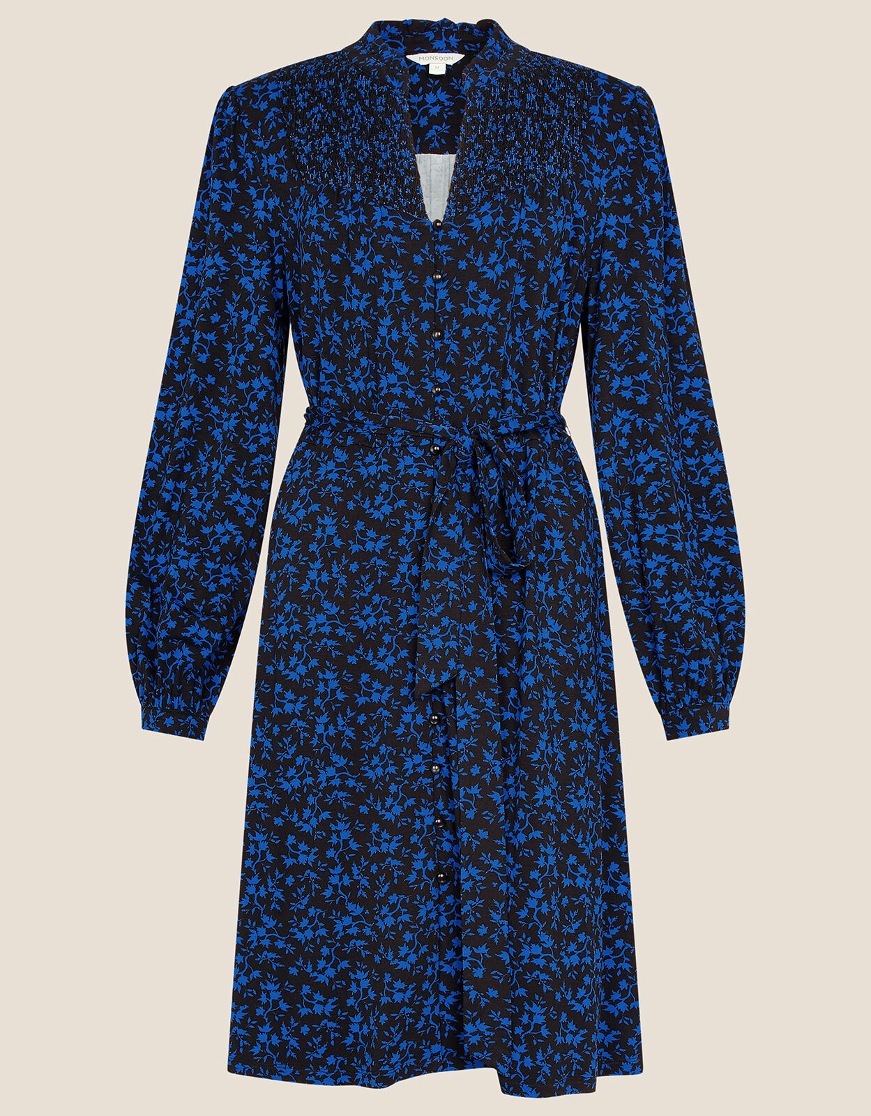 Hulia Ditsy Print Jersey Dress Black