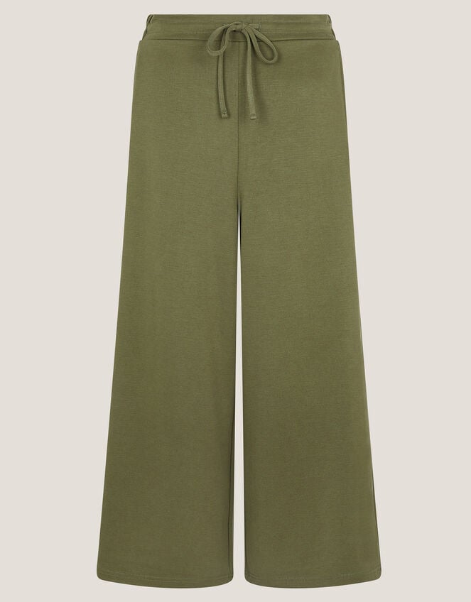 Jo Jersey Culotte Trousers, Green (KHAKI), large