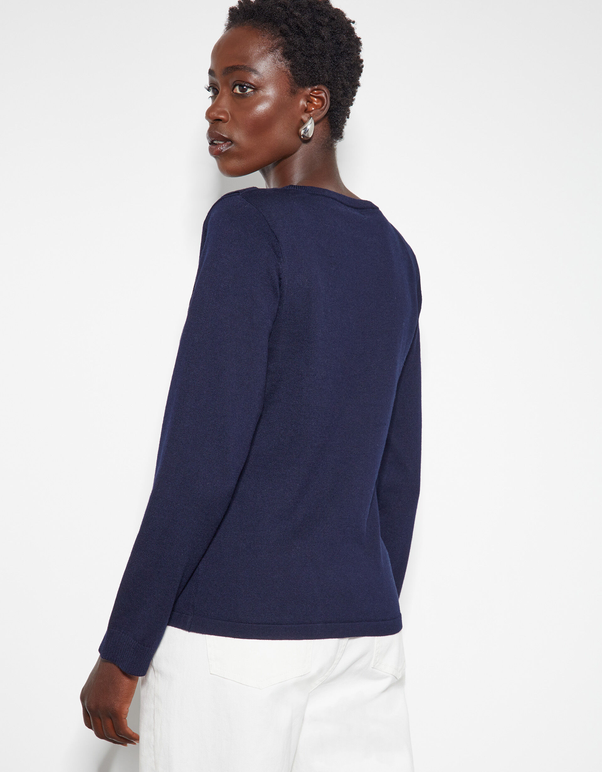 Blythe Asymmetrical Button Sweater Blue