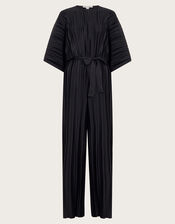 Polly Plisse Jumpsuit, Black (BLACK), large