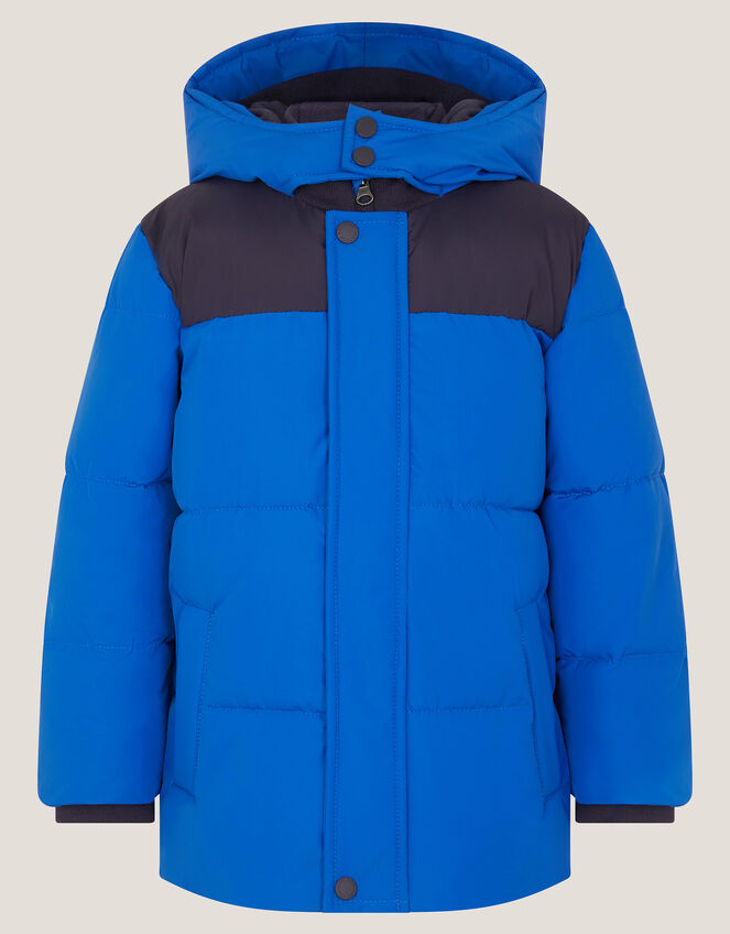 Colourblock Puffer Jacket, Blue (BLUE), large