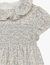 Trotters Emma Floral Smocked Dress, Blue (BLUE), large