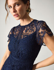 Monica Lace Bridesmaid Dress, Blue (NAVY), large