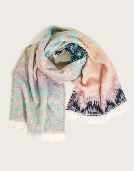 Chevron Brushed Scarf, , large