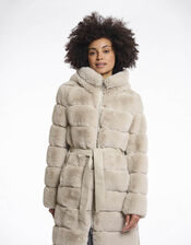 Rino & Pelle Bridget Faux Fur Puffer Coat, Camel (BEIGE), large