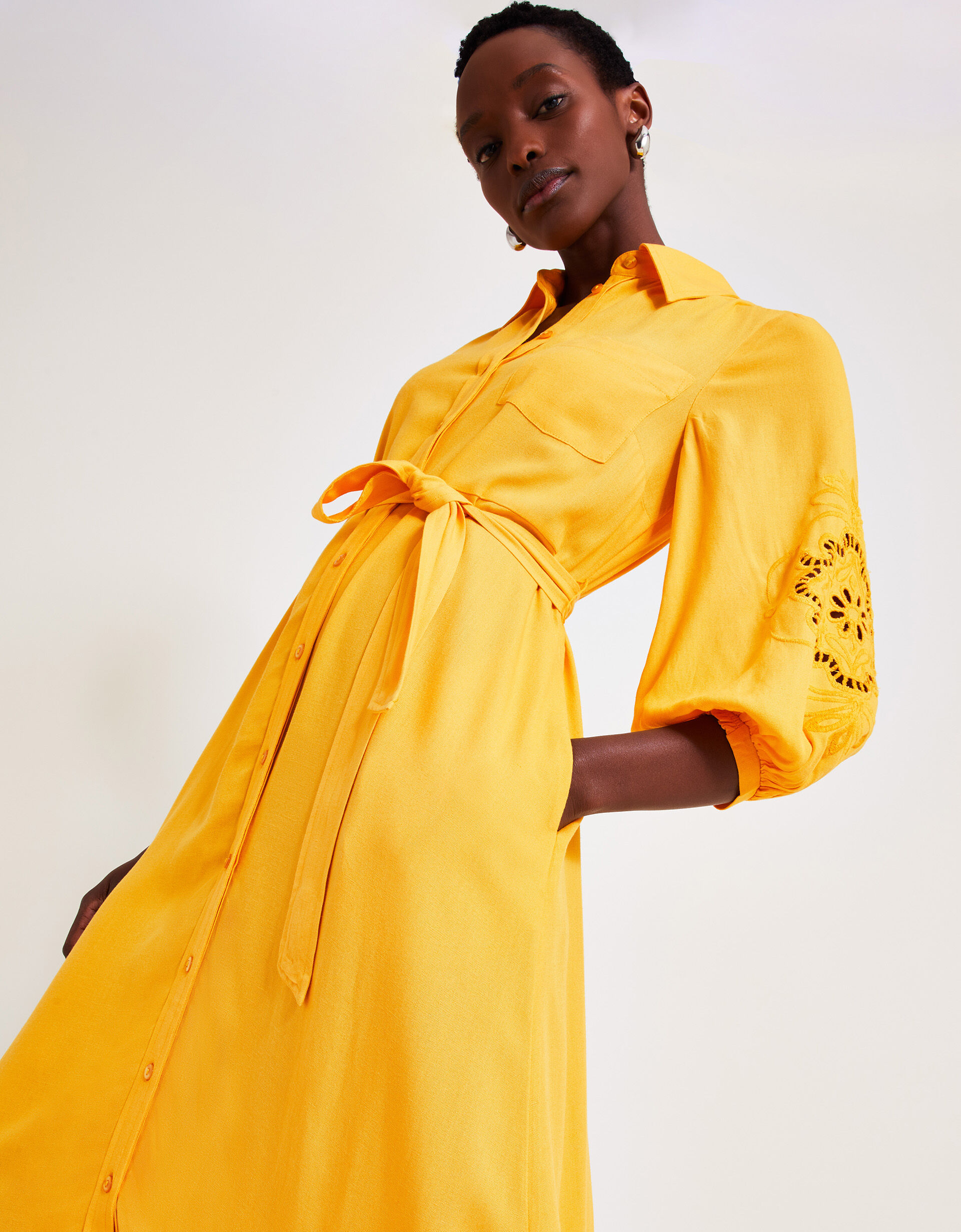 Yellow shirt dress discount