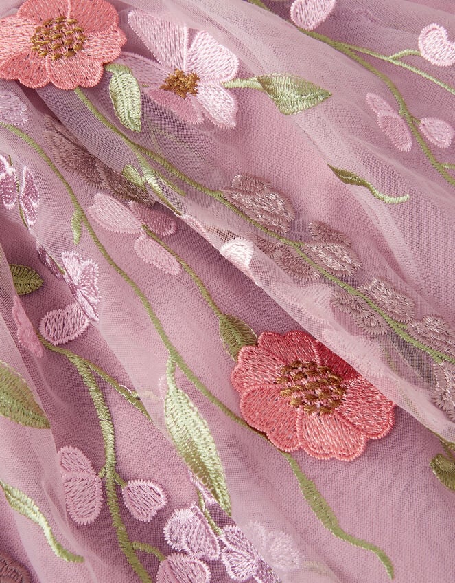 Minnie Floral Appliqu&eacute; Party Dress, Pink (DUSKY PINK), large