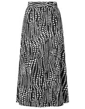 Monochrome Spot Midi Skirt, Black (BLACK), large