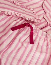 Fairytale Stripe Satin Long Pyjamas & Sleep Mask Set, Pink (PINK), large