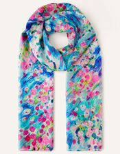 Floral Scarf in Pure Silk, , large