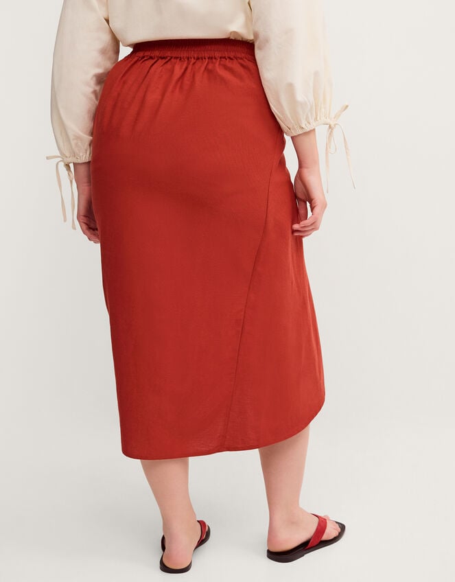 Callie Thorpe x Monsoon&nbsp;Linen Blend Sarong Skirt, Orange (RUST), large