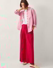 Diane Wide Leg Linen Blend Trousers, Red (RED), large