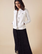 Spot Print Pleated Culottes in Recycled Fabric, Black (BLACK), large