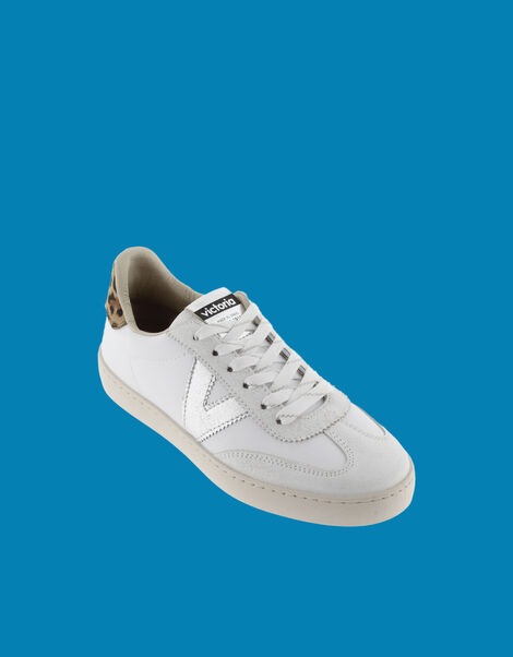 Victoria Berlin Leopard Print Trainers, Silver (SILVER), large