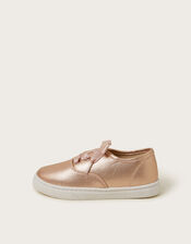 Shimmer Plimsoll Trainers, Gold (ROSE GOLD), large