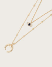 Half Moon Layered Necklace, , large