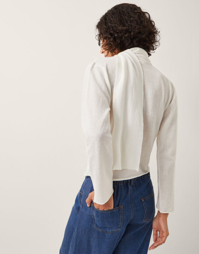 Suri Sheer Wrap Blouse, Ivory (IVORY), large