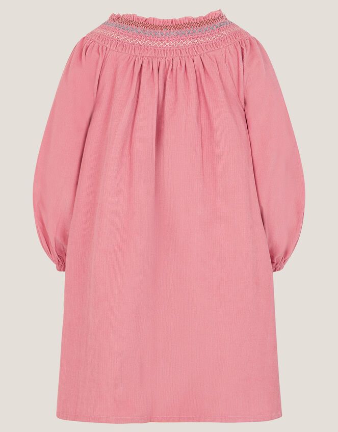 Floral Embroidered Corduroy Dress, Pink (PINK), large