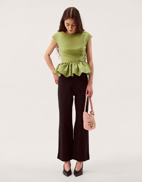 Dahlia Sleeveless Peplum Top, Green (PALE GREEN), large