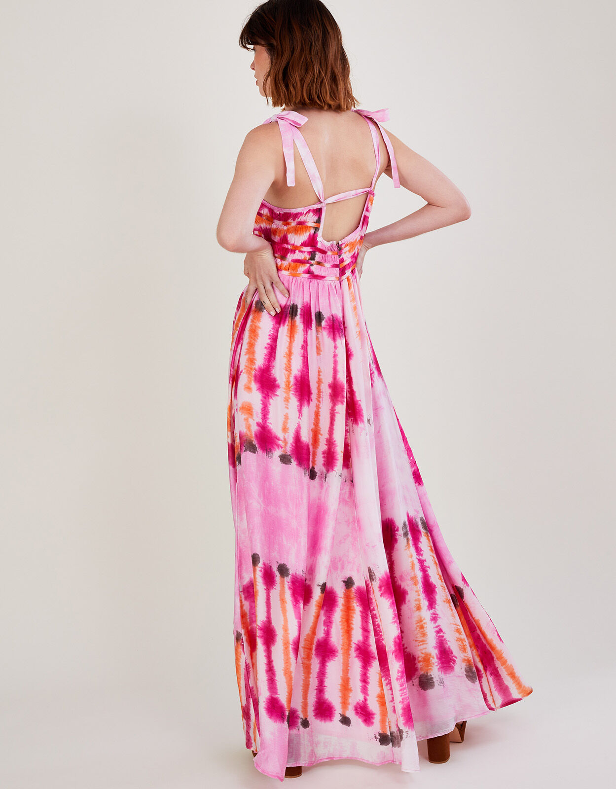 Talitha Tie Dye Maxi Dress Pink 