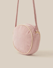 Embellished Velvet Initial Crossbody Bag, Pink (PINK), large