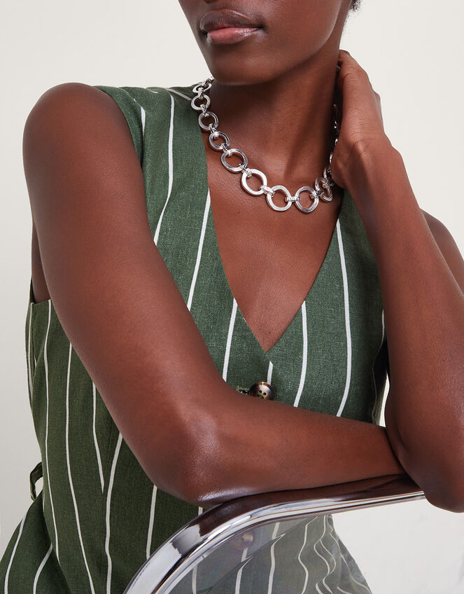 Hammered Link Necklace, , large