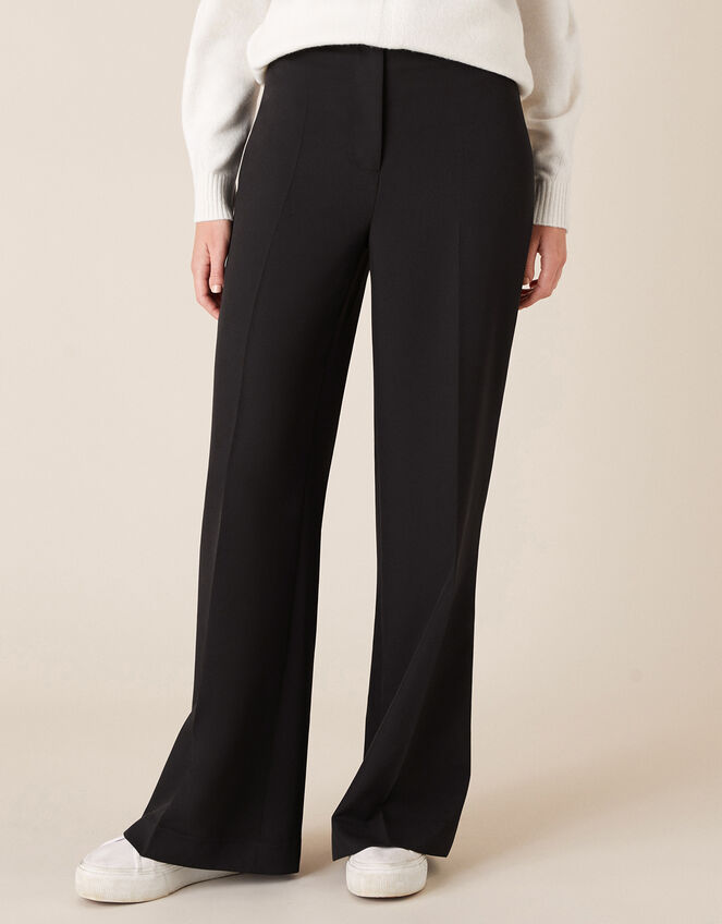 Tailored Wide-Leg Trousers, Black (BLACK), large