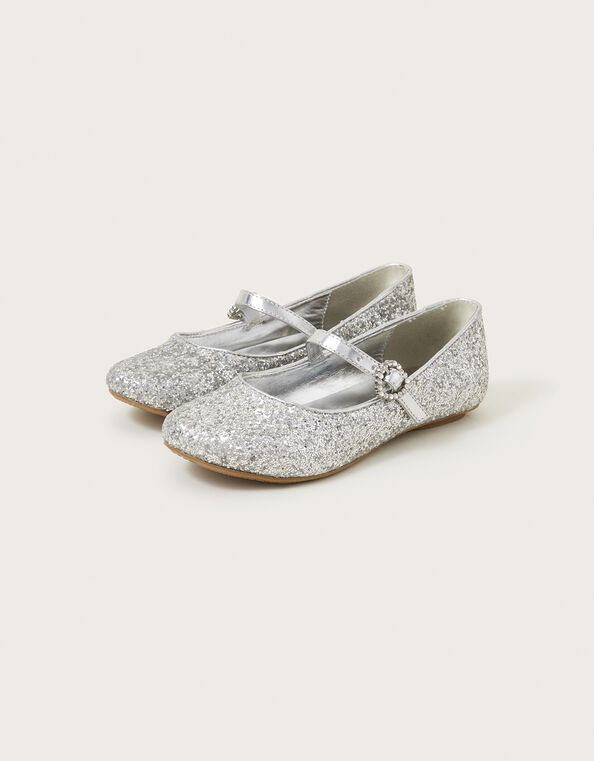 Sparkle Dust Ballerina Flats, Silver (SILVER), large