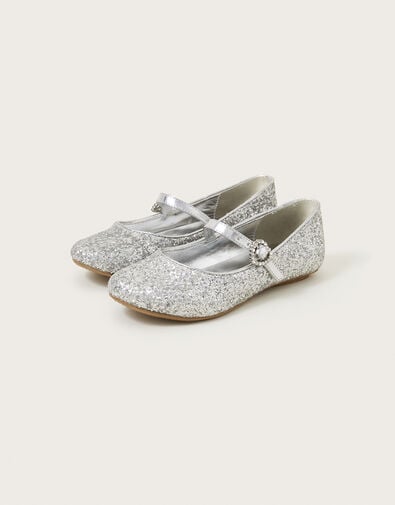 Sparkle Dust Ballerina Flats, Silver (SILVER), large