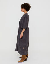 Raffya Ibiza Cutwork Midi Dress, Grey (GREY), large