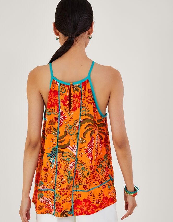 Palm Print Cami , Orange (ORANGE), large