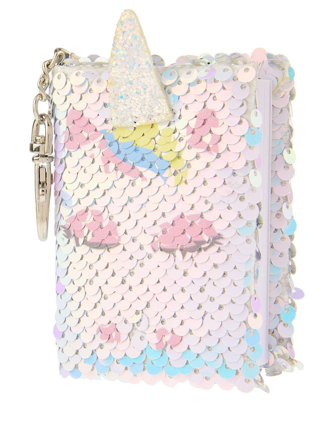 Sequin Unicorn Mini Notebook Charm, , large