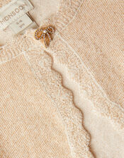 Maeve Bow Button Cardigan, Gold (GOLD), large