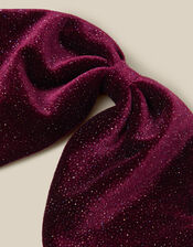 Sparkle Velvet Bow Hair Clip, Red (BURGUNDY), large