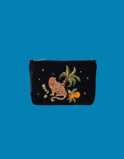 Elizabeth Scarlett Jungle Jaguar Velvet Mini Pouch, , large