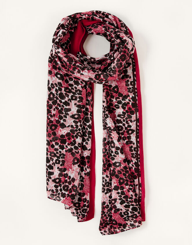 Animal Print Lightweight Scarf, , large