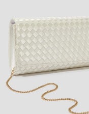 Becky Woven Bridal Clutch Bag, , large