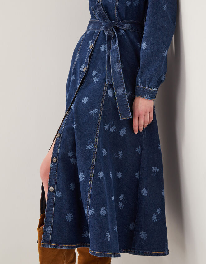 Lulu Daisy Denim Midi Dress, Blue (DENIM BLUE), large