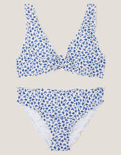 Ditsy Print Frill Bikini Set, Ivory (IVORY), large