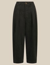 Nia High Waisted Corduroy Barrel Leg Trousers, Grey (GREY), large