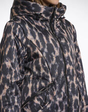 Rino & Pelle Lune Leopard Print Padded Coat, Leopard (LEOPARD), large