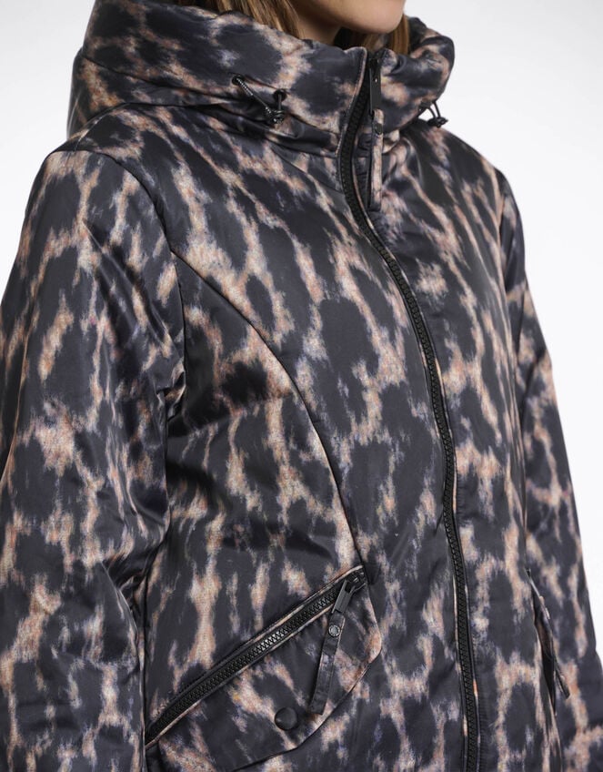 Rino & Pelle Lune Leopard Print Padded Coat, Leopard (LEOPARD), large