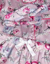 Satin Rose Print Pyjama Set, Pink (PINK), large