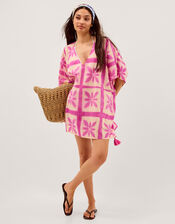 Cayla Artisanal Print Mini Kaftan, , large
