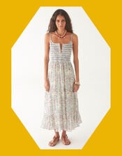 Maison Hotel Lulu Sleeveless Floral Midi Dress, Blue (BLUE), large