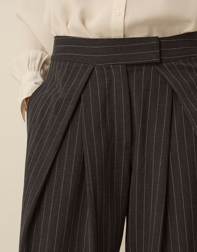 Ambar Pinstripe Wide Leg Trousers, Grey (CHARCOAL), large